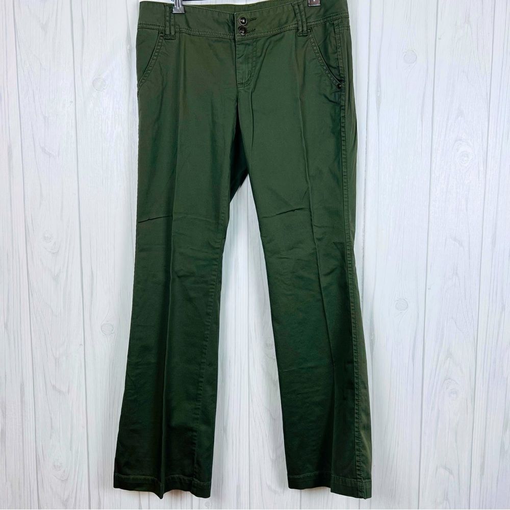 Vintage Elle Pants Y2K Olive Green Low Rise Size L